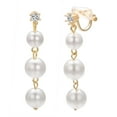 thumbnail image 1 of Yoursfs 3 Pearl Dangle Earrings for Women Gold Plated Faux Pearl Drop Earrings Fashion Jewelry for Wedding Earrings, 1 of 6