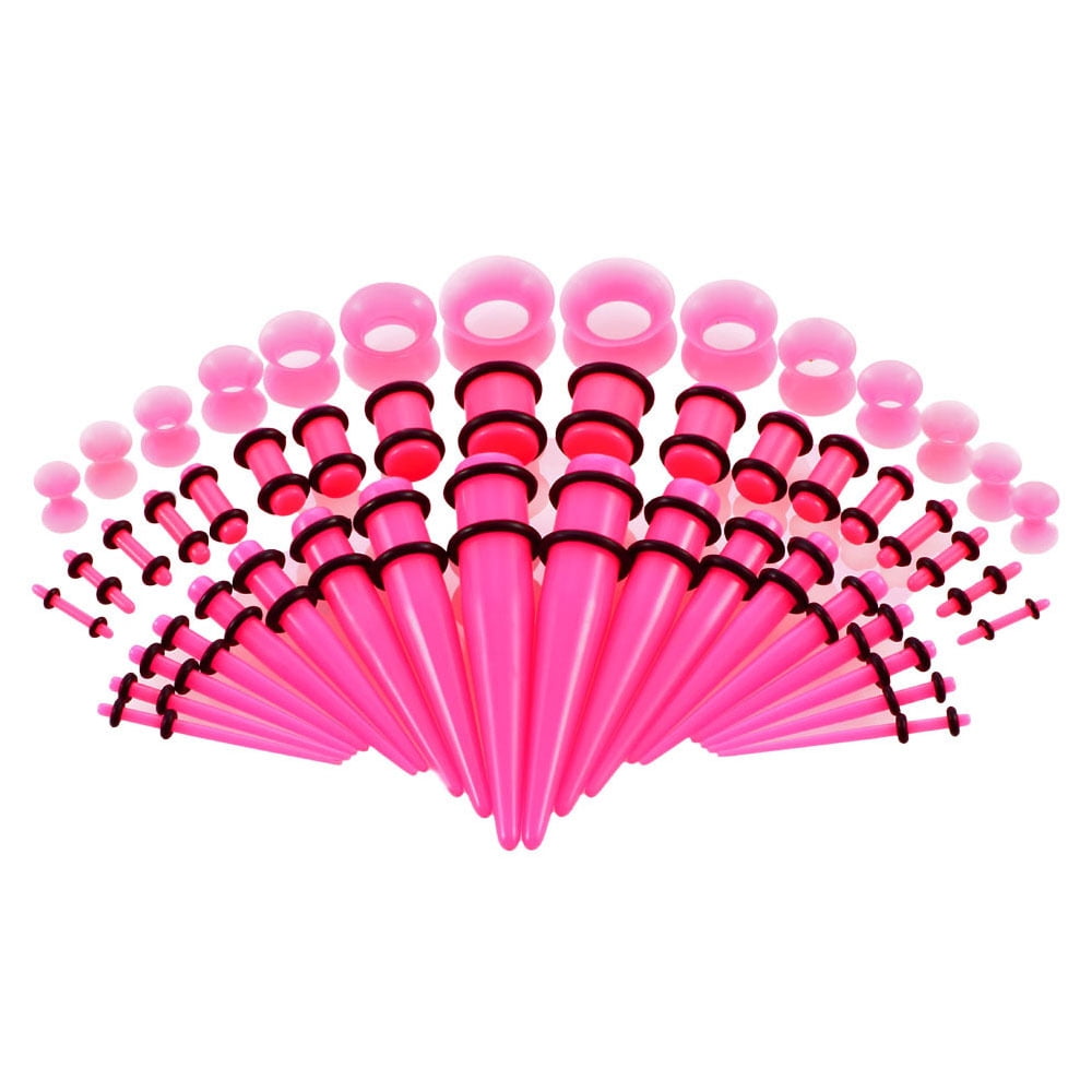 Yoursfs 50 Pieces Ear Stretching Kit 14G00G Acrylic Tapers and Plugs