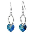 thumbnail image 1 of Yoursfs 925 Sterling Silver Blue Austria Crystal Love Heart Earrings for Women Fish hook Dangle Earrings for Women, 1 of 8
