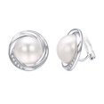thumbnail image 1 of Yoursfs Ball Faux Pearl Clip Earrings for Women Silver Plated Cubic Zirconia Clip on Earrings Back Pads Silicone Cushion, 1 of 4