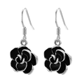 thumbnail image 1 of Yoursfs Black Enamel Flower Hook Earrings Women Rose Flower Pierced Earrings Fashion Wedding Jewelry, 1 of 8
