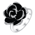 thumbnail image 1 of Yoursfs Dainty Crystal Camellia Ring For Women White Gold Plated Black Rose Flower CZ Statement Rings Costume Jewelry Valentines Gifts (Size 6), 1 of 6