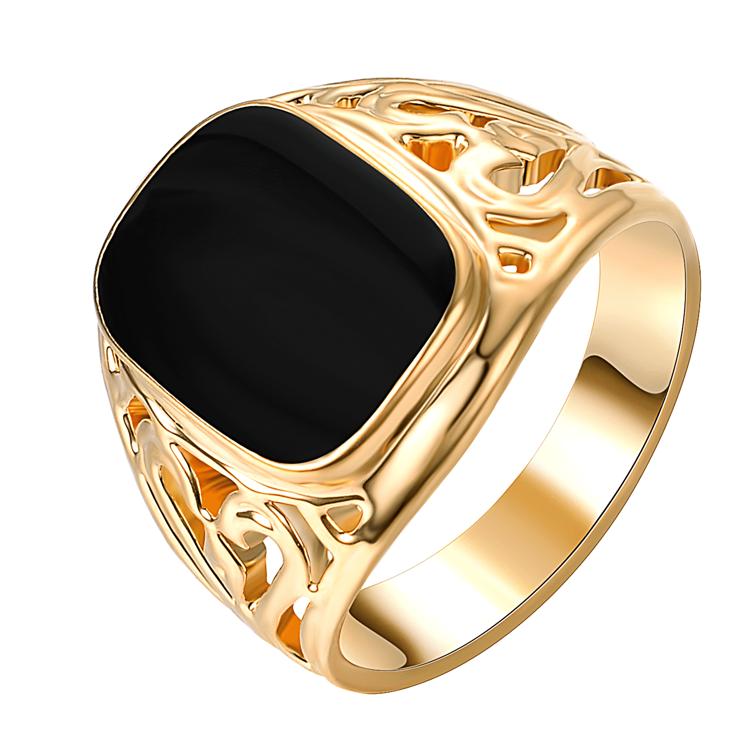 Fashion Ring Men.Yoursfs Black Onyx Pinky Ring for Men Signet Biker Ring Mens Wedding ...