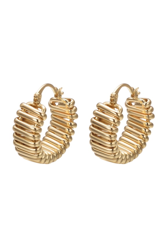 Chunky Huggie Earrings for Women Gold Plated Small Hoop Earrings Hypoallergenic Jewelry
