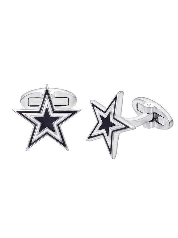 Blue Five Star Cuff Links For Men Set Novelty Cufflinks Mens Business Accessory for Shirt Fathers Day Gifts