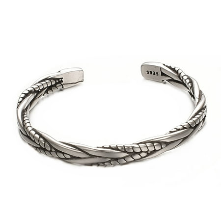 Yoursfs Mens Cuff Bracelets Jewelry Retro Twisted Braided Woven Cuff Bangle Adjustable Open Bracelet