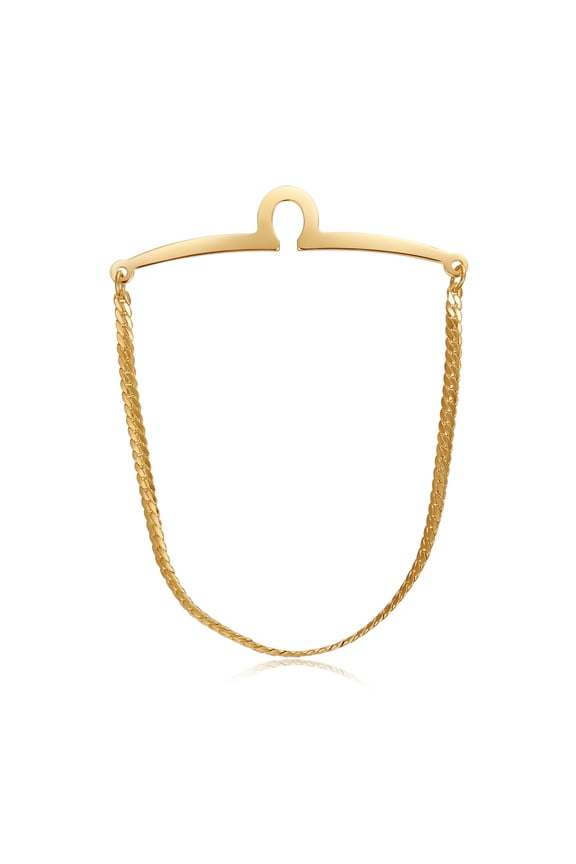 Brand Gold Tie Chains for Neckties Mens Gold Plated Single Loop Tie Bar/Pin/Clasp Chain