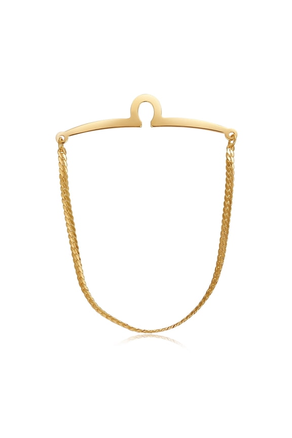 Brand Gold Tie Chains for Neckties Mens Gold Plated Single Loop Tie Bar/Pin/Clasp Chain