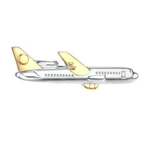 Yoursfs Brand Silver Airplane Tie Tacks for Men Gold-Plating Unique Airplane Skinny Music Tie Bars Party Jewelry Gift