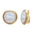 thumbnail image 1 of Yoursfs Imitation Egg Stone Round Clip on Earrings for Women Elegant Gold Plated Non Pierced Earrings Clipon Fashion Jewelry, 1 of 6