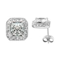 thumbnail image 1 of Yoursfs CZ Stud Earrings for Women Wedding Pierced Ears Bridesmaid Gifts Square Shape Earrings Gift, 1 of 3