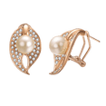 thumbnail image 1 of Yoursfs Clip On Pearl Stud Earrings for Women Rose Gold Plated Large Studs Faux Ivory Pearl Earring with cubic zirconia Hypoallergenic Pierced Ears, 1 of 1