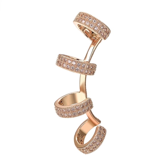 Yoursfs Cuffs Earrings for Women Gold Plated Clip on Non Pierced Ear Cuffs Crystal Cz Hypoallergenic Earrings
