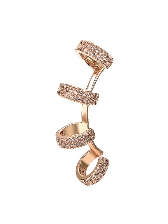 Cuffs Earrings for Women Gold Plated Clip on Non Pierced Ear Cuffs Crystal Cz Hypoallergenic Earrings