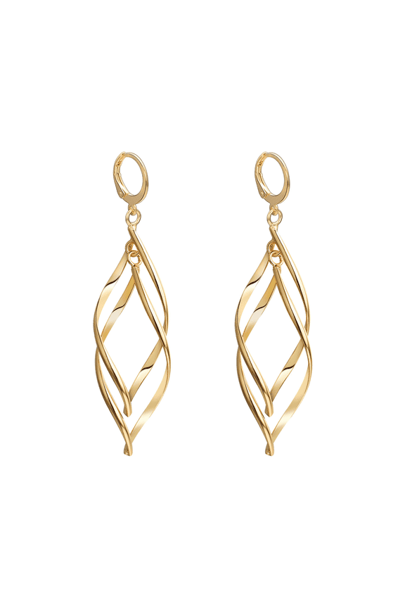 Dangle Earrings for Women 18k Gold Plated Elegant Spiral Cross Hoop Hypoallergenic Leverback Drop Earring Fashion Jewelry Gifts