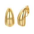 thumbnail image 1 of Yoursfs Clip On Earrings For Women Chunky Gold Plated Dainty Teardrop Non Pierced Water Drop Ears Jewelry Holiday Gifts, 1 of 6
