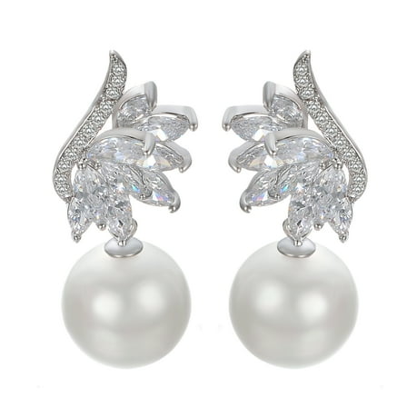 Yoursfs Faux Pearl Long Drop Earrings for Women Gold Simple Dangle Clip on Non Pierced Ears Jewelry