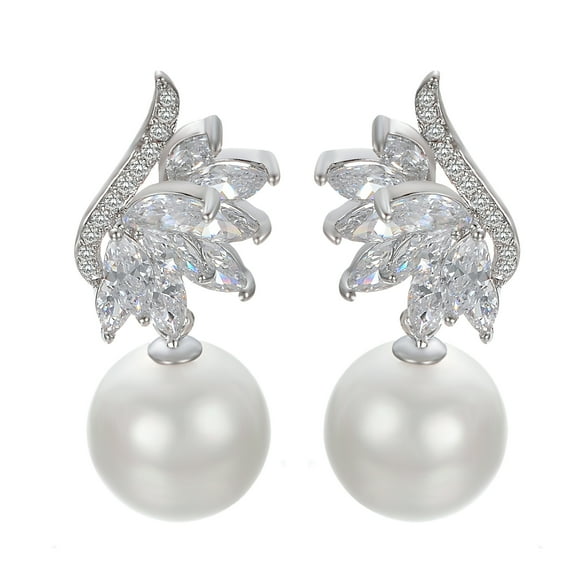 Yoursfs Faux Pearl Long Drop Earrings for Women Gold Simple Dangle Clip on Non Pierced Ears Jewelry