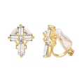 thumbnail image 1 of Yoursfs Gold Cross Clip on Earrings for Women Crystal Cross Earrings Hypoallergenic Christian Earring 18k Gold Plated Jewelry, 1 of 5