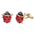 thumbnail image 1 of Yoursfs Gold Cufflinks for Men Funny Red Ladybug Cufflinks Personalized Wedding Party Jewelry, 1 of 7