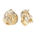 thumbnail image 1 of Yoursfs Gold Tone Love Knot Clip on Earrings for Women Gold Plated Clip Ons Non Pierced Earring Clips Fashion Jewelry, 1 of 6