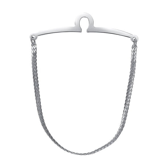 Yoursfs Sliver Tie Chain for Men Gold Plated Single Loop Tie Bar/Pin/Clasp Chain Mens