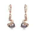 thumbnail image 1 of Yoursfs Gray Pearl Dangle Earrings for Women Pierced Earrings Rose Gold Plated Earrings Leverback Pearl Earrings, 1 of 4