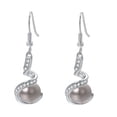 thumbnail image 1 of Yoursfs Gray Pearl Hook Earrings for Women Pierced Earrings 18K White Gold Plated Earrings Leverback Pearl Earrings, 1 of 3