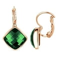 thumbnail image 1 of Yoursfs Green Cubic Zirconia Dianond Drop Earrings For Women White Gold Plated Austrian Crystal Black Leverback Earrings Fashion Jewelry, 1 of 5