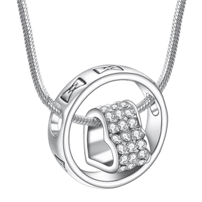 Yoursfs Valentine's Day Gift Necklaces For Women Love Heart Crystal Pendant Promise Ring Necklaces Birthday Anniversary Jewelry For Wife and Her
