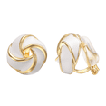 thumbnail image 1 of Yoursfs White Knot Clip on Earrings for Women Gold Plated Large Clips Non Pierced Ear Floral Earrings Jewelry Gifts, 1 of 6