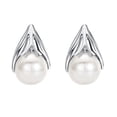 thumbnail image 1 of Yoursfs Silver Pearl Drop Earrings for Women Platinum Plated Freshwater Cultured Big Pearl Earrings Elegant Prom Jewelry, 1 of 5