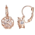thumbnail image 1 of Yoursfs Leverback Earrings for Women Inlay Cubic Zirconia Filigree Gold Plated Hollow Rose Flower Earrings Drop Piercing Earrings Jewelry Gift, 1 of 5