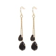 thumbnail image 1 of Yoursfs Long Chains Fishhook Earrings Gold Plated Black Cubic Zirconia Waterdrop Earrings for Women Gift, 1 of 5