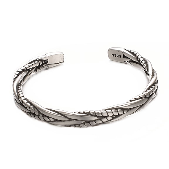 Yoursfs Mens Cuff Bracelets Jewelry Retro Twisted Braided Woven Cuff Bangle Adjustable Open Bracelet