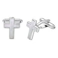 thumbnail image 1 of Yoursfs Personalized Silver Cross Cufflinks for Men Cuff links Suitable for Wedding Party Unique Jewelry, 1 of 6