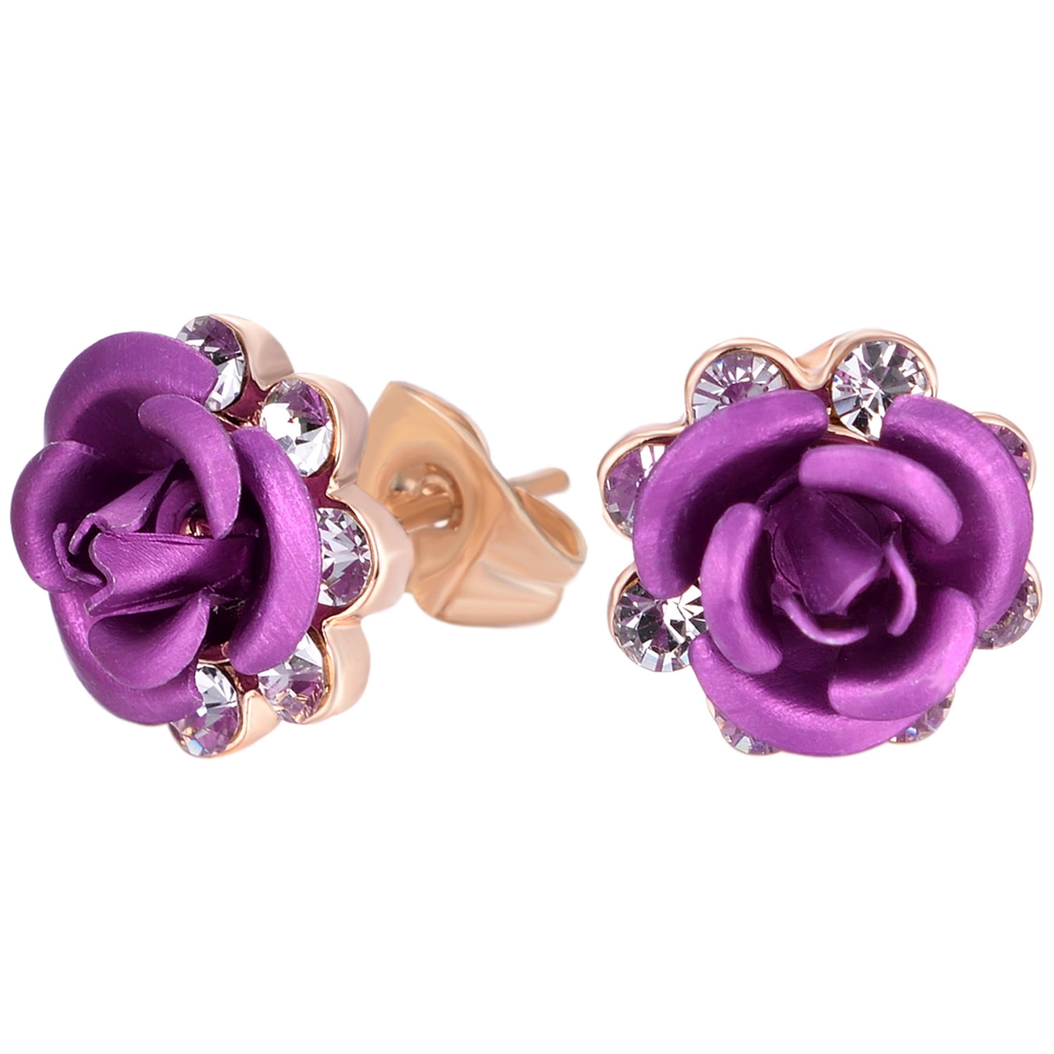 Yoursfs Pearl Stud Earrings For Women - 18K Gold Plated, Crystal Halo Cubic Zirconia, 3 Colors - Grey, Pink, White Elegant Jewelry
