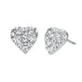 thumbnail image 1 of Yoursfs Silver Cluster Halo Heart Earrings White Heart Stud Earrings For Women, 1 of 5