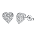 thumbnail image 1 of Yoursfs Silver Heart Small Stud Earrings for Women Platinum Plated Cubic Zirconia Cluster CZ Earrings Dainty Jewelry Gifts for Birthday Christmas Valentine's, 1 of 7