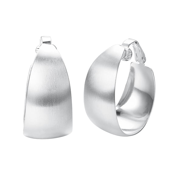 Yoursfs Silver Hoop Earrings For Women Platinum Plated Chunky Leverback Clip on Earrings Hypoallergenic Jewelry Gifts