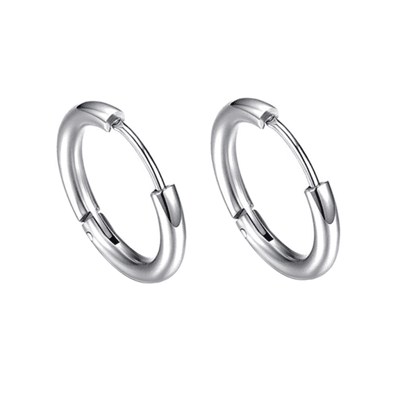 Yoursfs Silver Hoop Earrings for Men and Women Fashion Stainless Steel Hypoallergenic Earrings Gift (12mm)