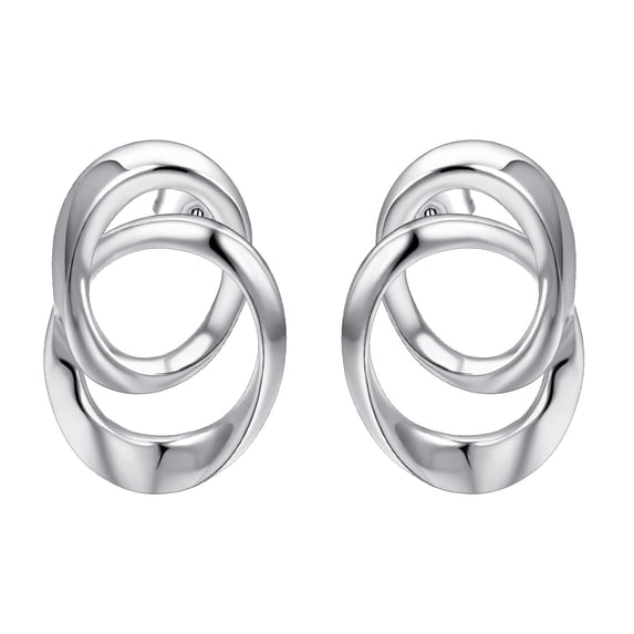 Yoursfs Double Hoop Silver Earrings For Women Pireced Ears Hypoallergenic Stud Earrings Fashion Jewelry