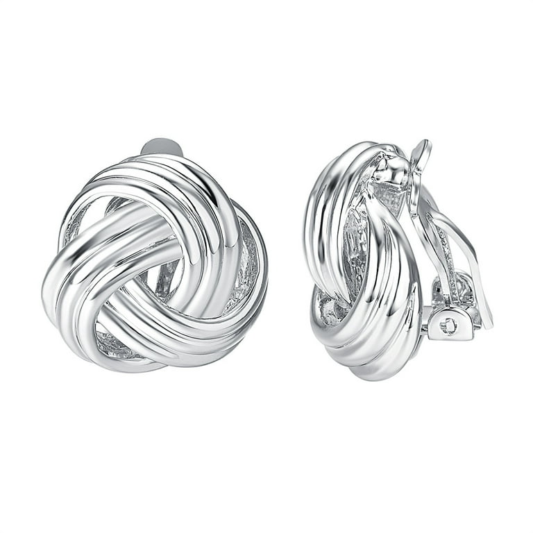 Silver Knot Clip On Earrings Silver Knot Clip On Earrings
