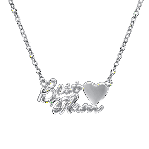 Yoursfs Silver Love Statement Pendant Necklace For Women Mum Heart Choker Necklace Jewelry For Birthday Mother's Day Gifts