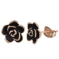thumbnail image 1 of Yoursfs Small Black Rose Flower Studs for Women Gold Plated Earring Enamel Bloom Flower Earrings, 1 of 5