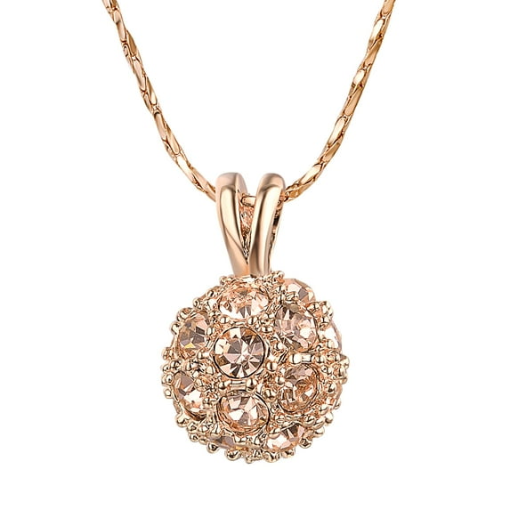 Yoursfs Round Crystal Necklace Women Unique Gold Plated Jewelry Party Gifts