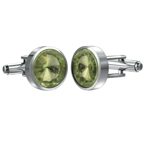Yoursfs Stylish Crystal Cufflinks Round Cufflinks for Men Wedding Formal Cufflinks Gift