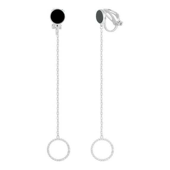 Yoursfs Long Round Fashion Jewelry Gold Plated Long Simple Clip Earrings Women's Anniversary Birthday Gift