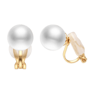 Yoursfs 10mm White Single Pearl Clip on Earrings for Women Gold Plated Clip on Pearl Earrings Non Painful Non Pierce Ear Wedding Jewelry