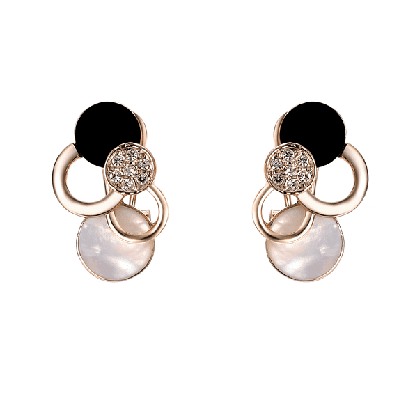 Yoursfs Trendy Gold Clip On Stud Earrings for Women Piercing Ear Shell and Crystal Drop Earring Gold Plated Prom Jewelry